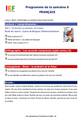 Semaine 6 - école à la maison IEF - Fiches  : Secondaire 2