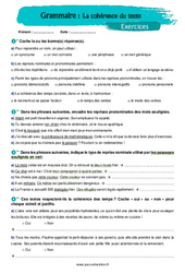 La cohérence du texte - Exercices avec les corrigés : Secondaire 1 - PDF à imprimer
