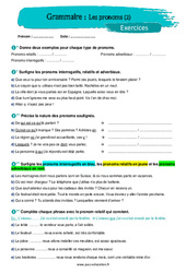 Les pronoms (2) - Exercices avec les corrigés : Secondaire 1 - PDF à imprimer