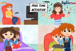 Free time activities - Séquence complète - Apprends l’anglais avec Kelly and James : Maternelle 2, [Primaire] - PDF à imprimer