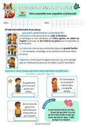 Vivre ensemble avec empathie et fraternité - Exercices - EMC : Primaire 2 - PDF à imprimer