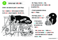 La nuit étoilée - Lecture interactive  -  Luminéo - Niveau 2 : Primaire 1