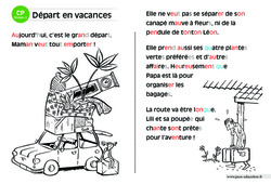 Départ en vacances - Lecture interactive  -  Luminéo - Niveau 2 : Primaire 1