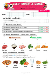 Hygiène de vie et alimentation - Examen Evaluation - Apis & ses amis : Primaire 1 - PDF à imprimer