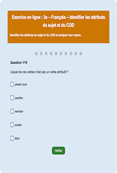 Identifier attributs du sujet et COD - Fiches  - Exercice en ligne : Secondaire 3