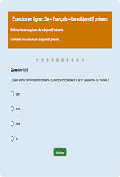 Le subjonctif présent - Fiches  - Exercice en ligne : Secondaire 3