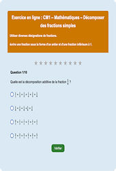 Décomposer des fractions simples - Fiches  - Exercice en ligne : Primaire 4