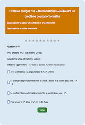Résoudre un problème de proportionnalité - Fiches Exercice en ligne  - Fiches Mathématiques - Problèmes : Primaire 6