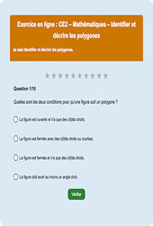 Identifier et décrire les polygones - Fiches  - Exercice en ligne : Primaire 3