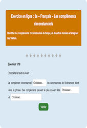 Les compléments circonstanciels - Fiches  - Exercice en ligne (2) : Secondaire 3