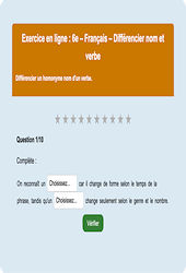 Homonymes, homophones - Fiches Exercice en ligne  - Fiches Français - Orthographe : Primaire 6