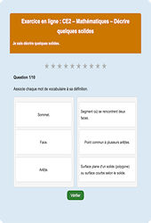 Solides et patrons - Fiches  - Exercice en ligne : Primaire 3