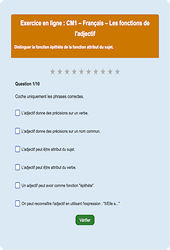 Les fonctions de l'adjectif - Fiches  - Exercice en ligne : Primaire 4