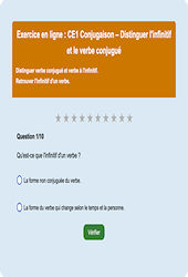 Verbe conjugué - Fiches  - Exercice en ligne : Primaire 2