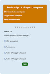 Voix passive - Fiches Exercice en ligne  - Fiches Français - Grammaire : Secondaire 1