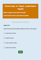 Passé simple et imparfait - Fiches  - Exercice en ligne : Secondaire 3