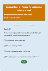 Conditionnel - Fiches  - Exercice en ligne : Secondaire 3