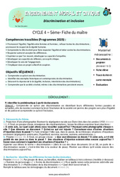 Discrimination et inclusion - Séquence complète - EMC : Secondaire 1 - PDF à imprimer