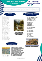 Poésie et jeux de sons (J. Demeuzes & Jules Laforgue) - Atelier de lecture : Primaire 6 - PDF à imprimer