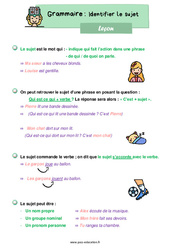 Le sujet - Séquence complète : Primaire 2 - PDF à imprimer