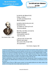 Le ciel est par - dessus le toit (Paul Verlaine) - Littérature : Secondaire 3 - PDF à imprimer