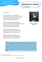 Sonnet à M. L. Ulback - Littérature : Secondaire 3 - PDF à imprimer