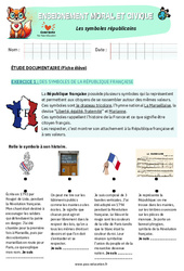 Les symboles républicains - Exercices - EMC : Primaire 5 - PDF à imprimer