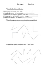 Angles - Exercices - Géométrie : Primaire 4 - PDF à imprimer