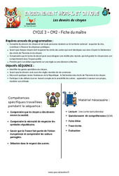 Les devoirs du citoyen - Séquence - Fiche de préparation - EMC : Primaire 5 - PDF à imprimer