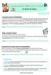 Les devoirs du citoyen - Cours, Leçon - EMC : Primaire 5 - PDF à imprimer