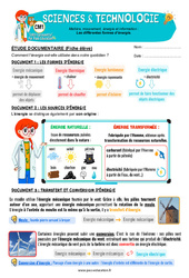 Les différentes formes d’énergie - Exercices - Edith Eprouvette : Primaire 4 - PDF à imprimer