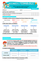 Les différentes formes d’énergie - Examen Evaluation - Edith Eprouvette : Primaire 4 - PDF à imprimer