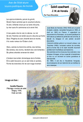 Soleil couchant J. M. de Heredia - Littérature : Secondaire 3 - PDF à imprimer