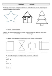 Angles - Exercices - Géométrie - 2 : Primaire 4 - PDF à imprimer