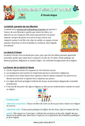À l’école laïque - Cours, Leçon - EMC : Primaire 5 - PDF à imprimer