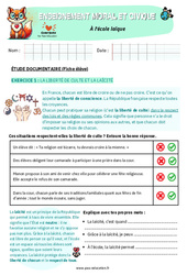 À l’école laïque - Exercices - EMC : Primaire 5 - PDF à imprimer