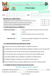 À l’école laïque - Examen Evaluation - EMC : Primaire 5 - PDF à imprimer