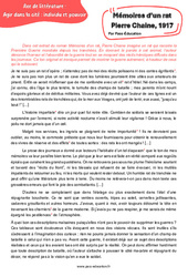 Mémoires d’un rat (Pierre Chaine) 1917 - Littérature : Secondaire 3 - PDF à imprimer