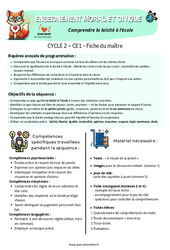 Comprendre la laïcité à l’école - Séquence - Fiche de préparation - EMC : Primaire 2 - PDF à imprimer