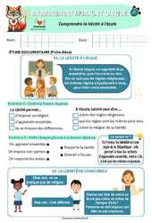 Comprendre la laïcité à l’école - Exercices - EMC : Primaire 2 - PDF à imprimer