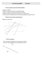 Droites parallèles - Exercices - Géométrie - Mathématiques : Primaire 4 - PDF à imprimer