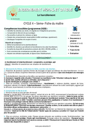 Le harcèlement - Séquence complète - EMC : Secondaire 1 - PDF à imprimer