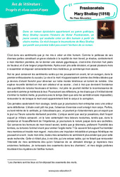 Frankenstein (Mary Shelley) 1818 - Littérature : Secondaire 3 - PDF à imprimer
