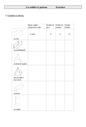 Solides et patrons - Exercices : Primaire 4 - PDF à imprimer
