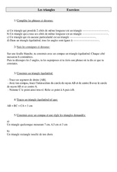 Triangles - Exercices - Géométrie : Primaire 4 - PDF à imprimer