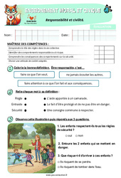 Responsabilité et civilité - Examen Evaluation - EMC : Primaire 2 - PDF à imprimer