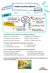 Produire une phrase impérative - Exercices Pas à Pas : Primaire 3 - PDF à imprimer