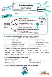 Produire une phrase interrogative - Exercices Pas à Pas : Primaire 3 - PDF à imprimer