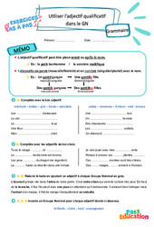 Utiliser l’adjectif qualificatif dans le GN - Exercices Pas à Pas : Primaire 3 - PDF à imprimer