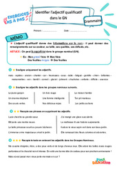 Identifier l’adjectif qualificatif dans le GN - Exercices Pas à Pas : Primaire 3 - PDF à imprimer